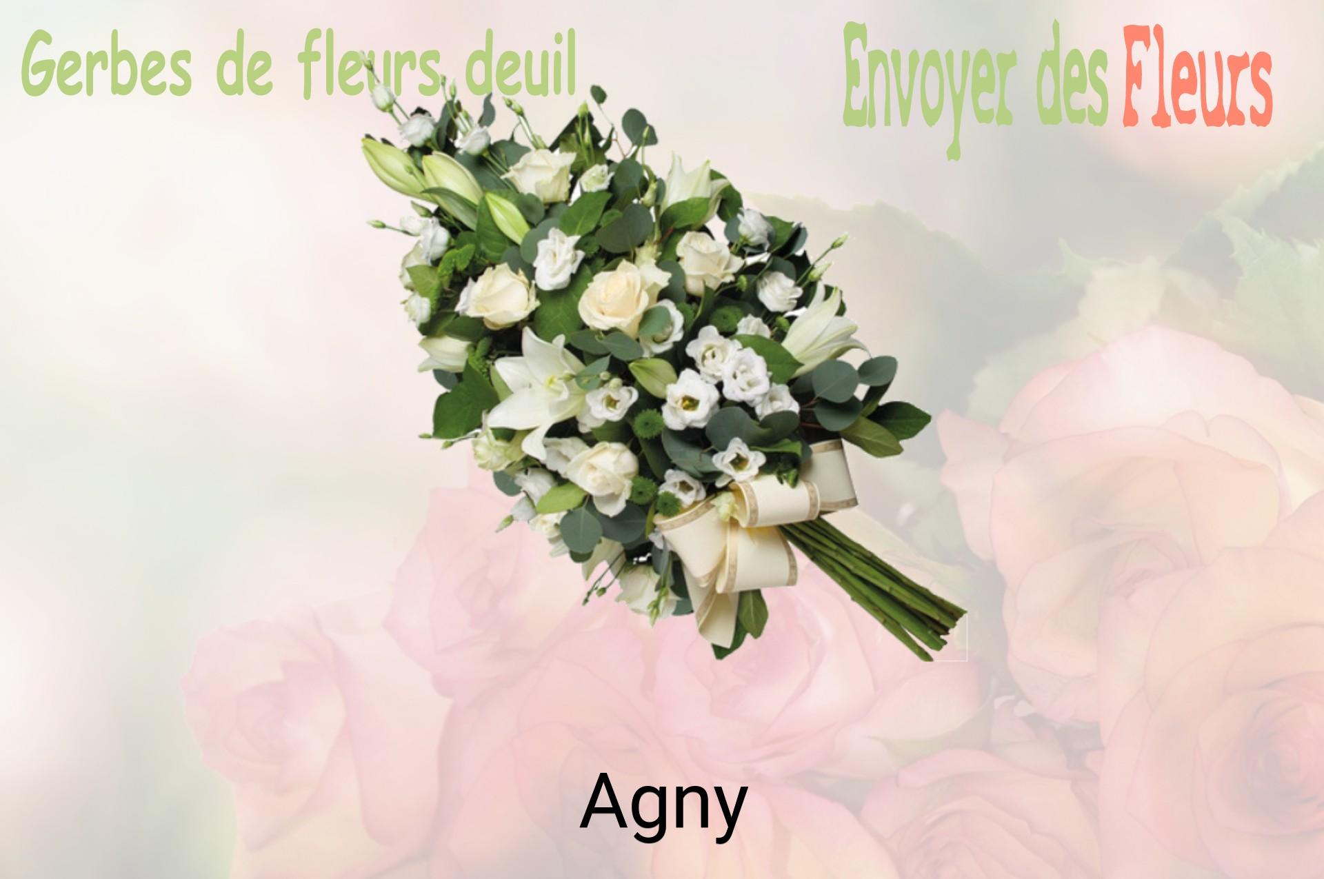 Gerbe de fleurs de deuil livrée à Agny
